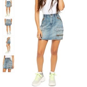 Free People Avenue Mini Denim Skirt